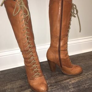 Seychelles steampunk butterscotch lace up boots